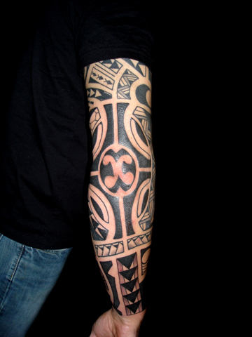 A Polynesian sleeve for a customer Tattoo By Joe Larralde