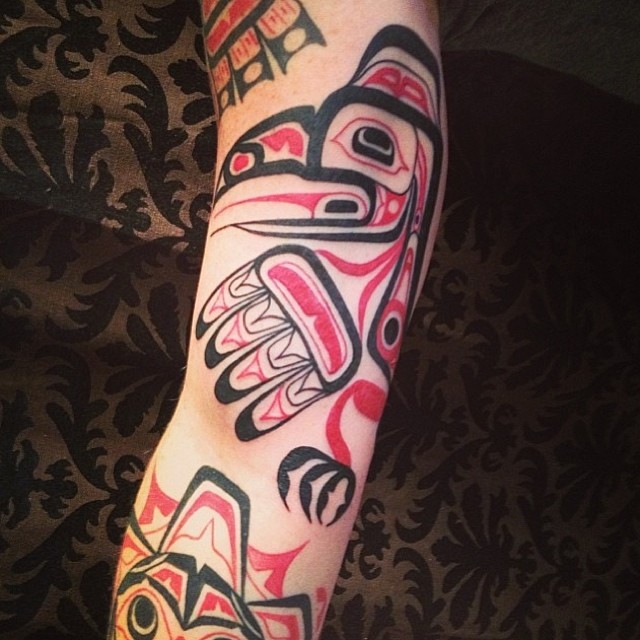 New addition to a Haida sleeve by Joe.