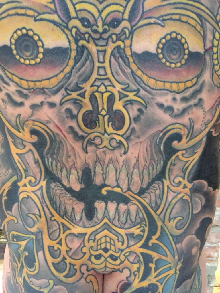 Detail of a back finished by Jason Kundell